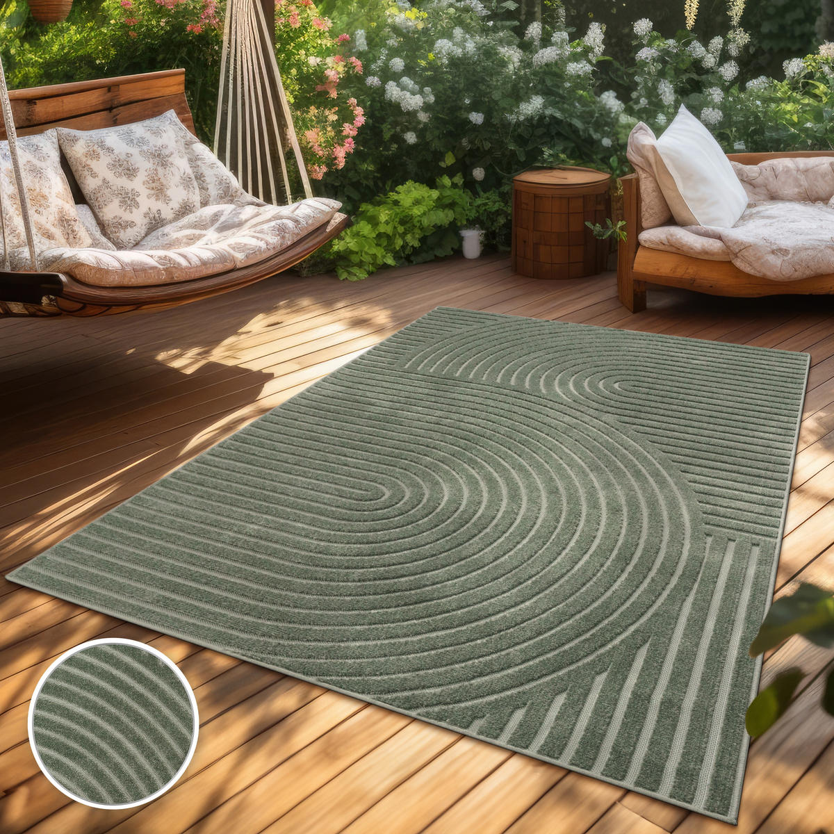 OUTDOORTEPPICH 240/340 cm Cotton 236 - Grün, Textil (240/340cm) - Paco Home