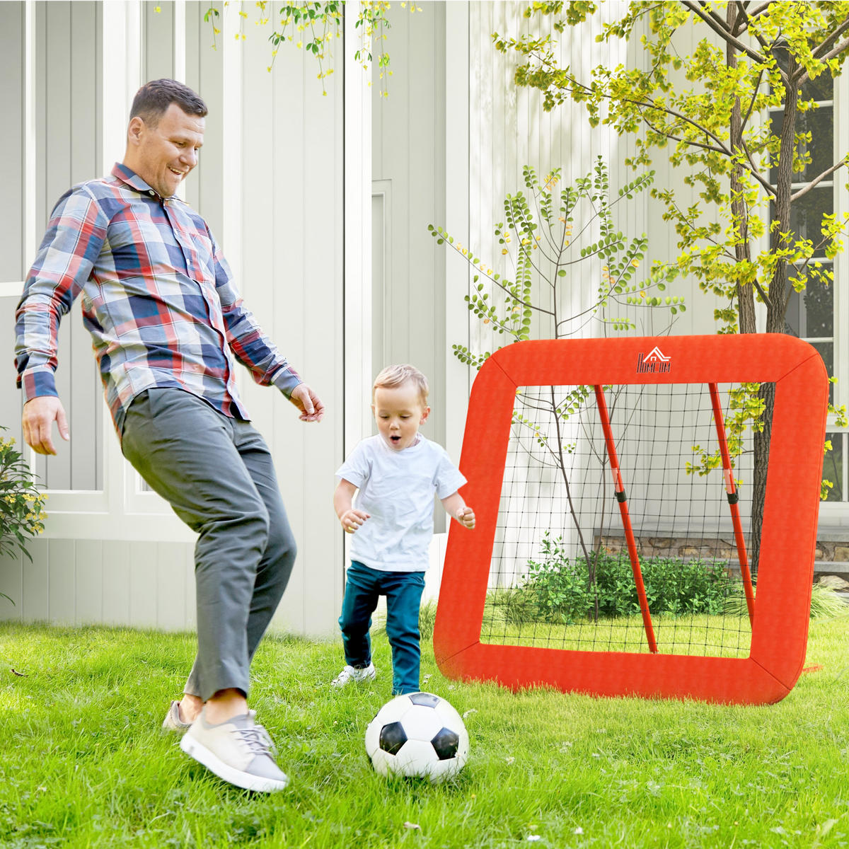 REBOUNDER für Fussball DE-10351 verstellbar, faltbar Rot - Rot, Metall (118/128cm) - ComfortXL