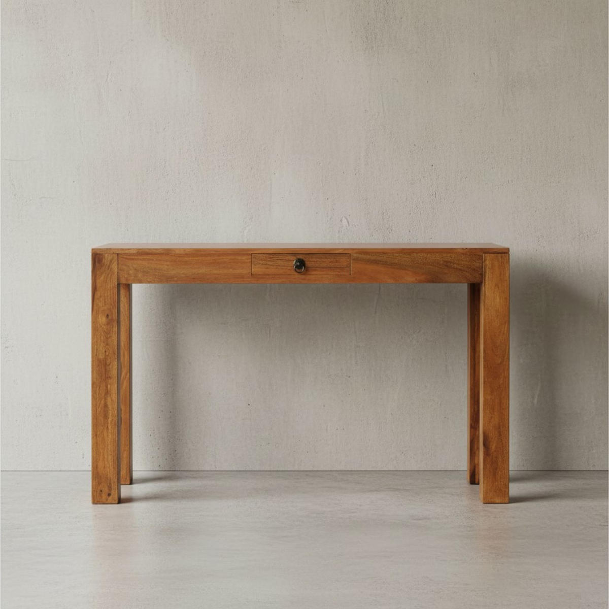 KONSOLENTISCH Akazienholz Schublade Landhausstil NAKO, Braun 120x40x70 cm - Braun, Holz/Metall (40/120/70cm) - KADIMA DESIGN
