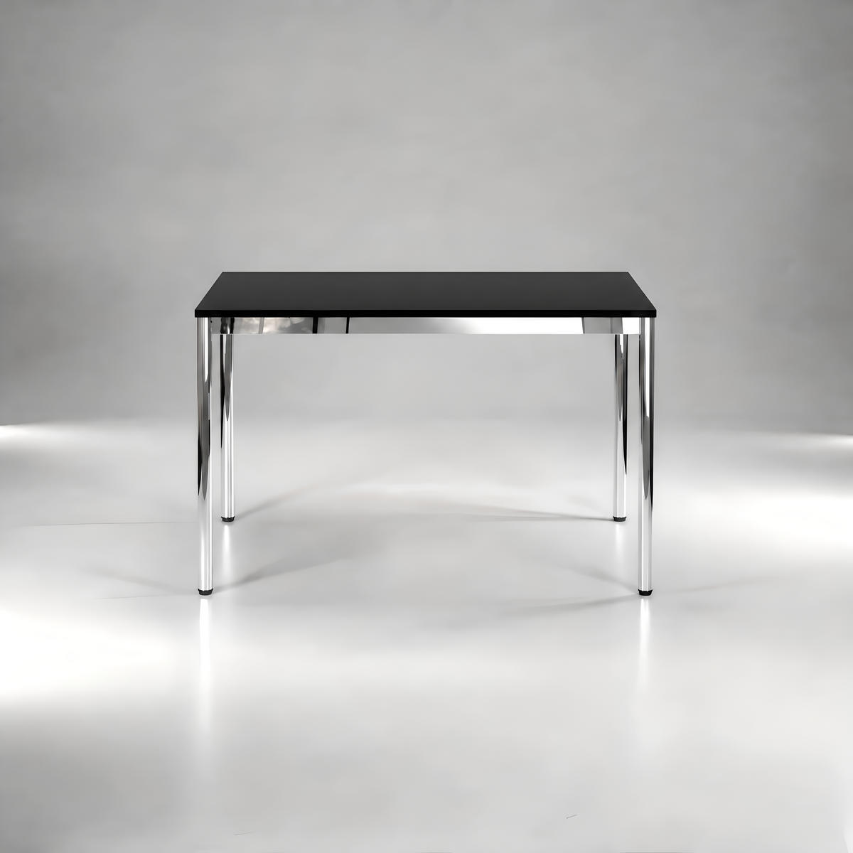 SCHREIBTISCH VST1 100 x 80 cm Schwarz – höhenverstellbar - Chromfarben/Schwarz, Holzwerkstoff (100/80/75.5cm) - Versee