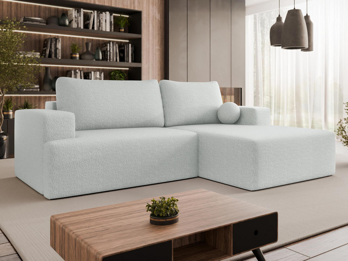 ECKSOFA Mivo, Seite: Rechts - Hellgrau/Schwarz, Holz/Kunststoff (266/163cm) - MIRJAN24