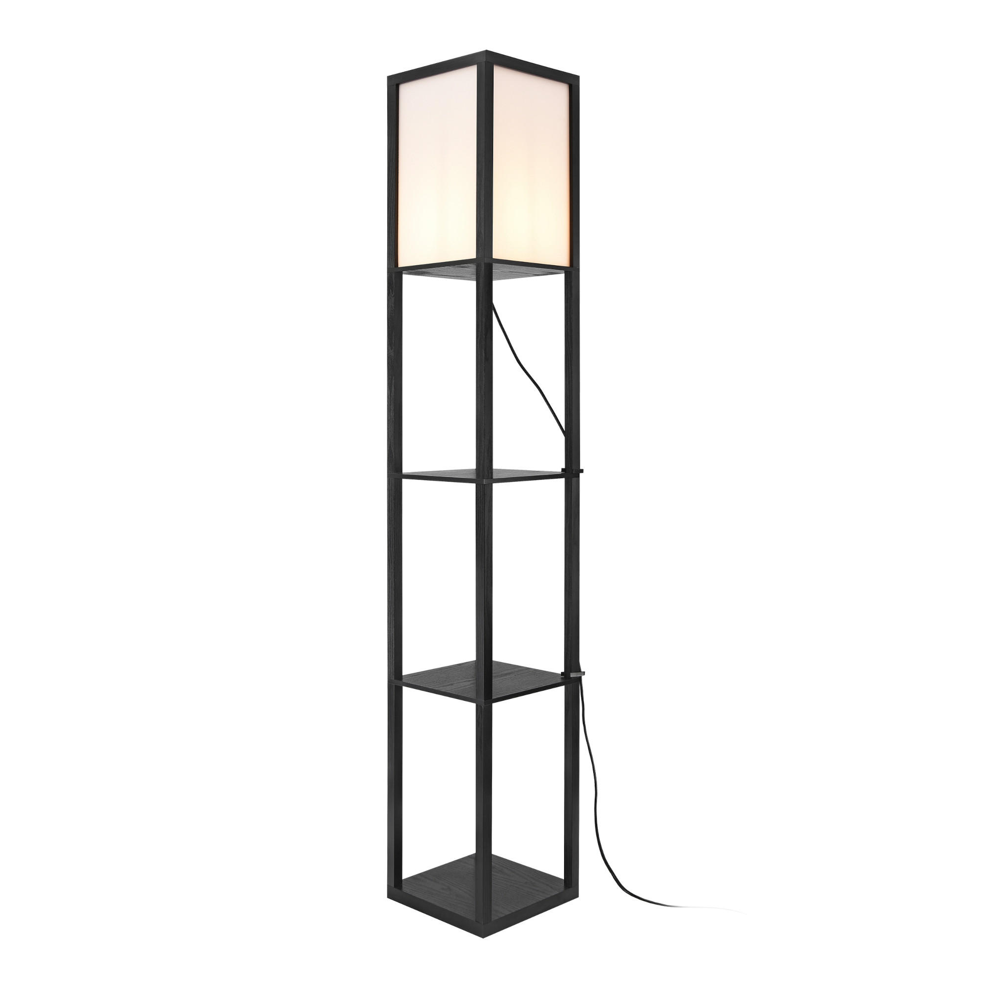 STEHLEUCHTE Stapleford - Schwarz, Holz (26/26/160cm) - lux.pro