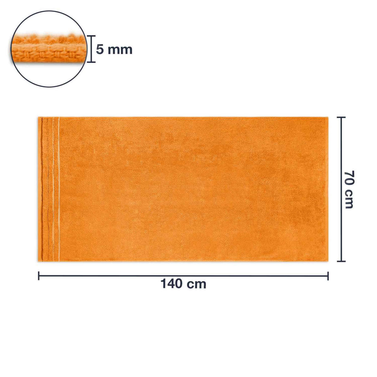 DUSCHTUCH JASMINA WEICH - Orange, Textil (70/140cm) - WohnDirect