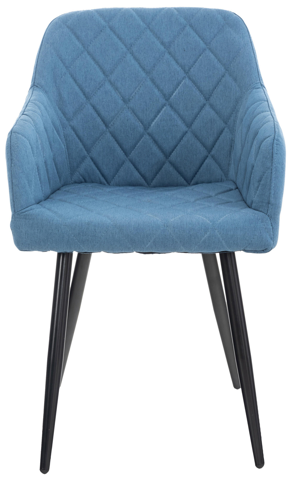ESSZIMMERSTUHL Shyva Stoff, Gestell Metall matt Schwarz Blau - Blau/Schwarz, Textil/Metall (47/84/44cm) - TPFLiving