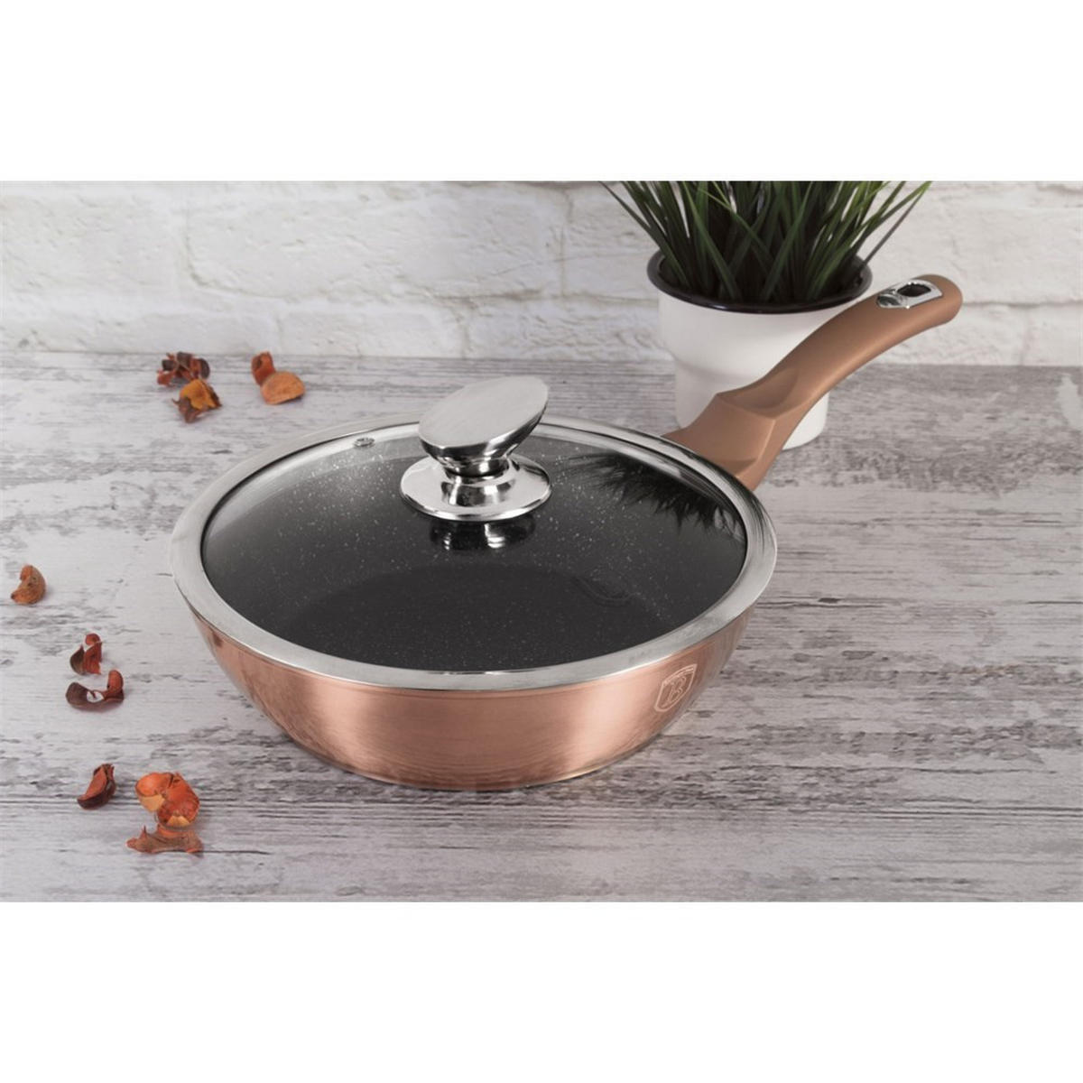 PFANNE Gold 24/24/6.5 cm BH1517 - Goldfarben, Metall (24cm) - Berlinger Haus