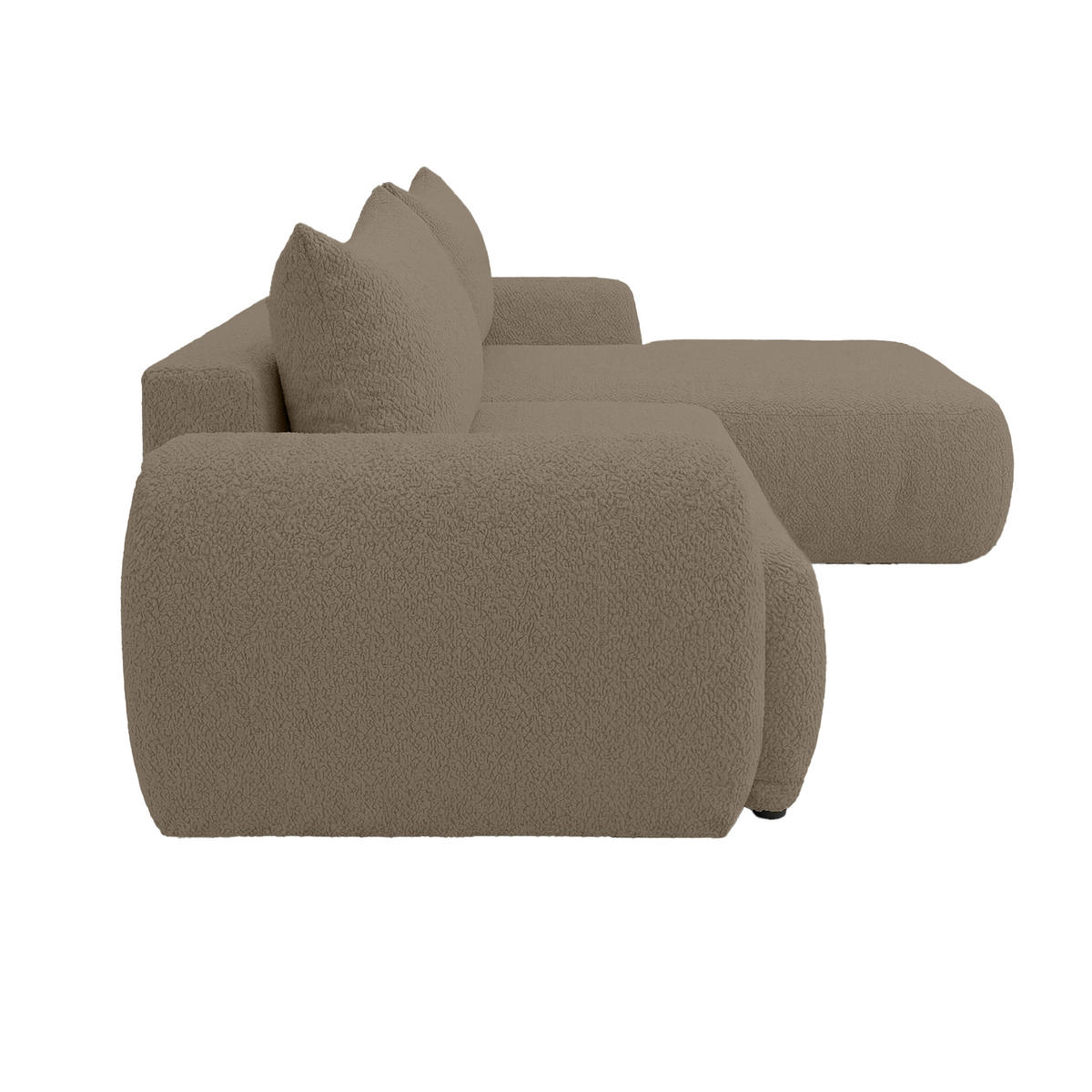 ECKSOFA MUNDUK II mit Schlaffunktion, Taupe - Taupe, Textil (260/184cm) - Fedve