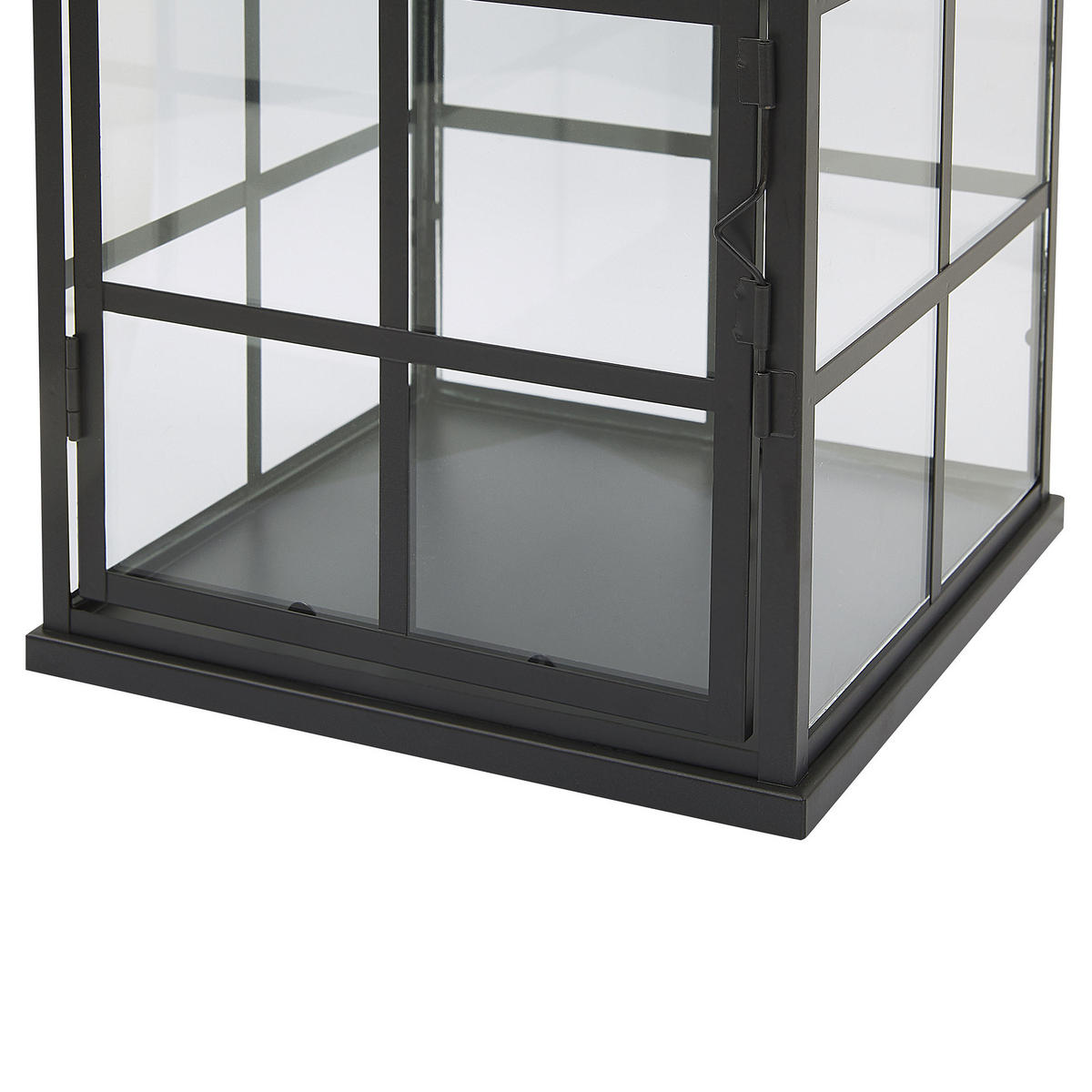 LATERNE Metall 33 cm Schwarz Bintan - Schwarz, Metall (20/33/20cm) - Beliani