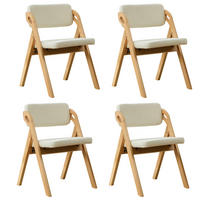KLAPPSTUHL DE-36858 4er-Set mit Buchenholzgestell Beige - Beige, Holz (52/77/59cm) - ComfortXL