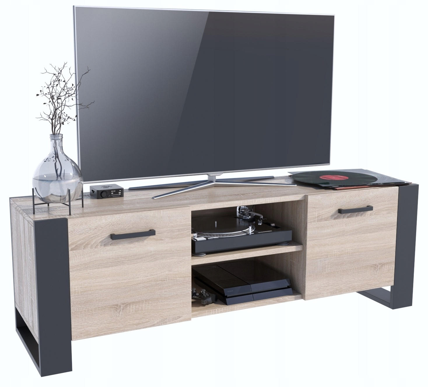 FERNSEHKOMMODE ALBA BIS Sonoma Eiche 150/43,6/50 cm - Sonoma Eiche, Holzwerkstoff (150/50/43.6cm) - Matkam Möbel