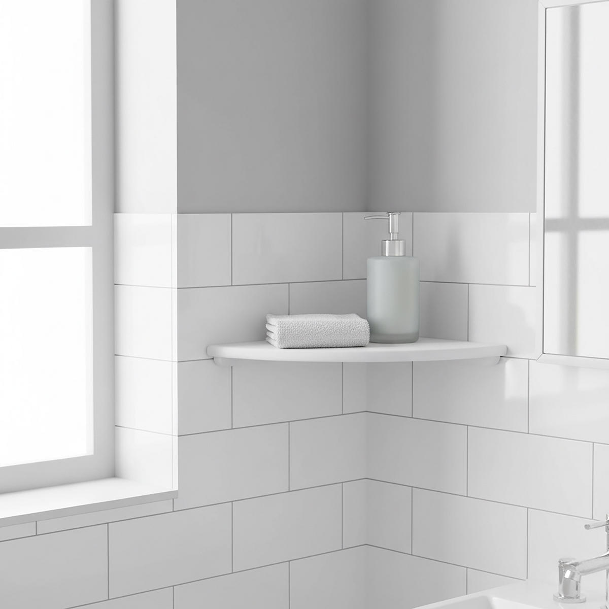 ECKREGAL - Weiß, Holz (18/3/18cm) - Relaxdays