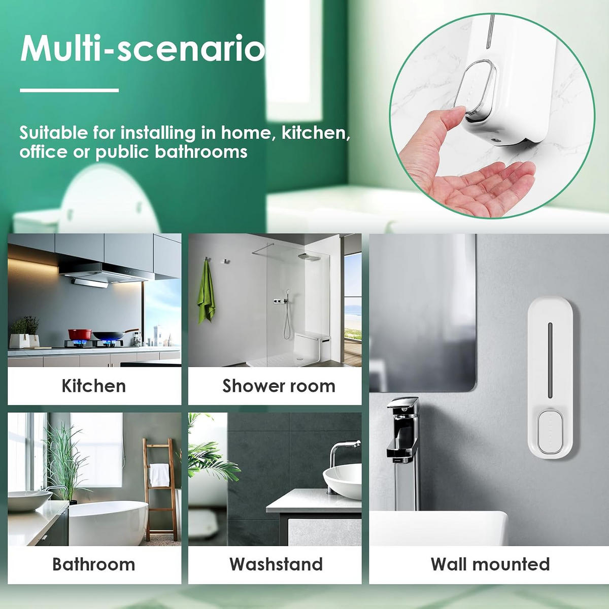 SEIFENSPENDER , Manueller Seifenspender 350 ml - Weiß, Kunststoff (7.5/21/6cm) - BELZ