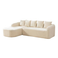 ECKSOFA Chenille Beige mit Kissen - Beige, Textil (270/172cm) - WISHDOR