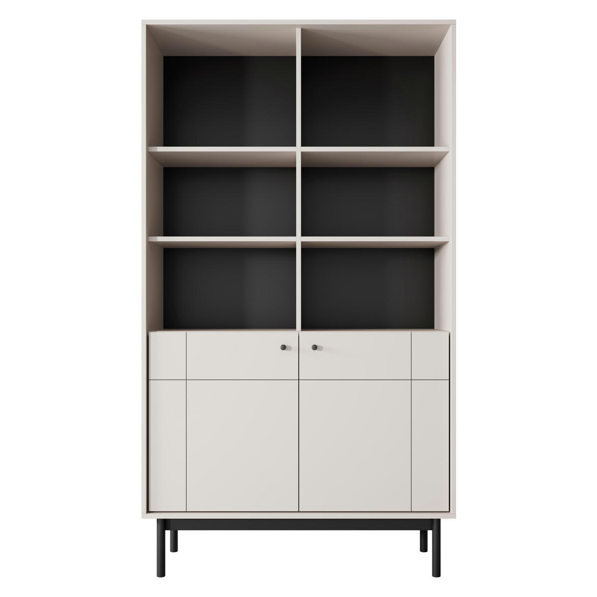 BÜCHERREGAL DIEPPE REG1-2D Fräste Fronten, Kaschmir - Kaschmir, Holz/Holzwerkstoff (104/184/39cm) - Komodee