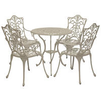 BISTROSET Boulder - Jugendstil - 5-teilig, Aluguss antik weiß - Weiß, Metall - TPFGarden