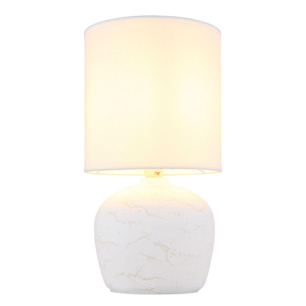 TISCHLEUCHTE Keramik Weiß - Weiß, Textil (16/16/31.5cm) - Globo Lighting