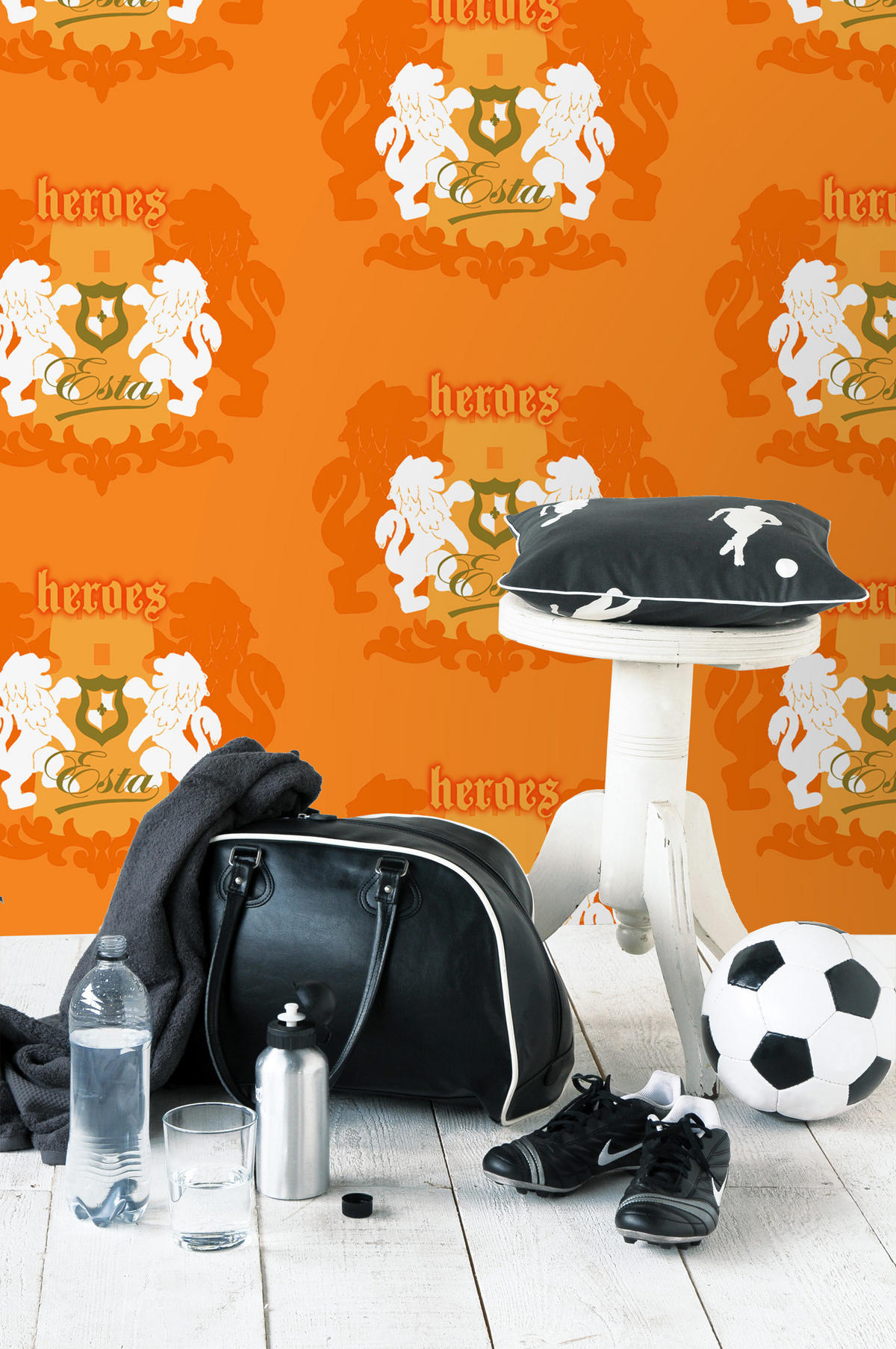 TAPETE Löwen 53 cm x 10.05 m - Orange, Papier (53/0.1cm) - ESTAhome