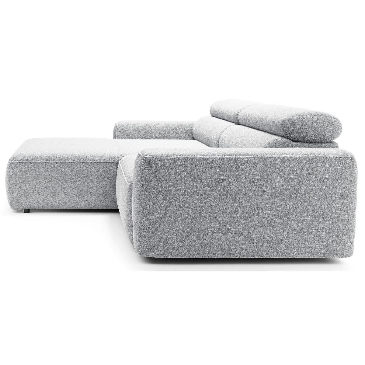 ECKSOFA Fando mit Schlaffunktion, L-Form, 4-Sitzer 252 cm, links Flechtstoff Hellgrau - Hellgrau/Schwarz, Holz/Kunststoff (252/182cm) - Selsey