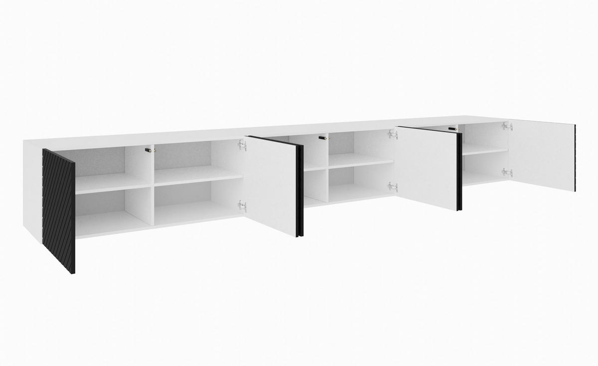 TV-SCHRANK KLER - Schwarz/Weiß, Holzwerkstoff (300/41/40cm) - Meblini