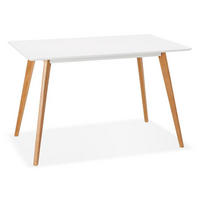 ESSTISCH Massivholz Rechteckig Skandi-Stil ZELAX, Weiß-Beige 120x80x77 cm - Beige/Weiß, Eichenholz/Holz (80/120/77cm) - KADIMA DESIGN