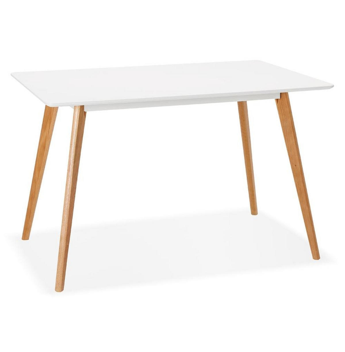 ESSTISCH Massivholz Rechteckig Skandi-Stil ZELAX, Weiß-Beige 120x80x77 cm - Beige/Weiß, Eichenholz/Holz (80/120/77cm) - KADIMA DESIGN