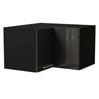 ECKHÄNGESCHRANK Essen W12/60/36 Graphit Hochglanz / Schwarz Matt 60 / 60 / 36cm - Schwarz/Graphitfarben, Holz/Holzwerkstoff (60/36/60cm) - Feldmann-Wohnen