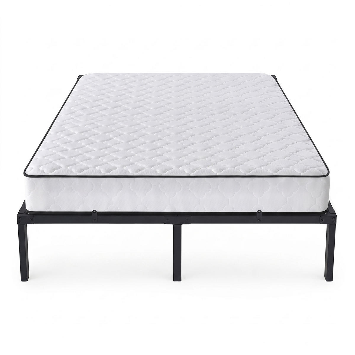 METALLBETT Klappbares mit Matratze 160x200 cm Schwarz - Schwarz, Metall - Akord