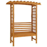 RŮŽOVÝ oblouk s lavičkou, hnědý - hnědá, dřevo (160/201/60cm) - MCW