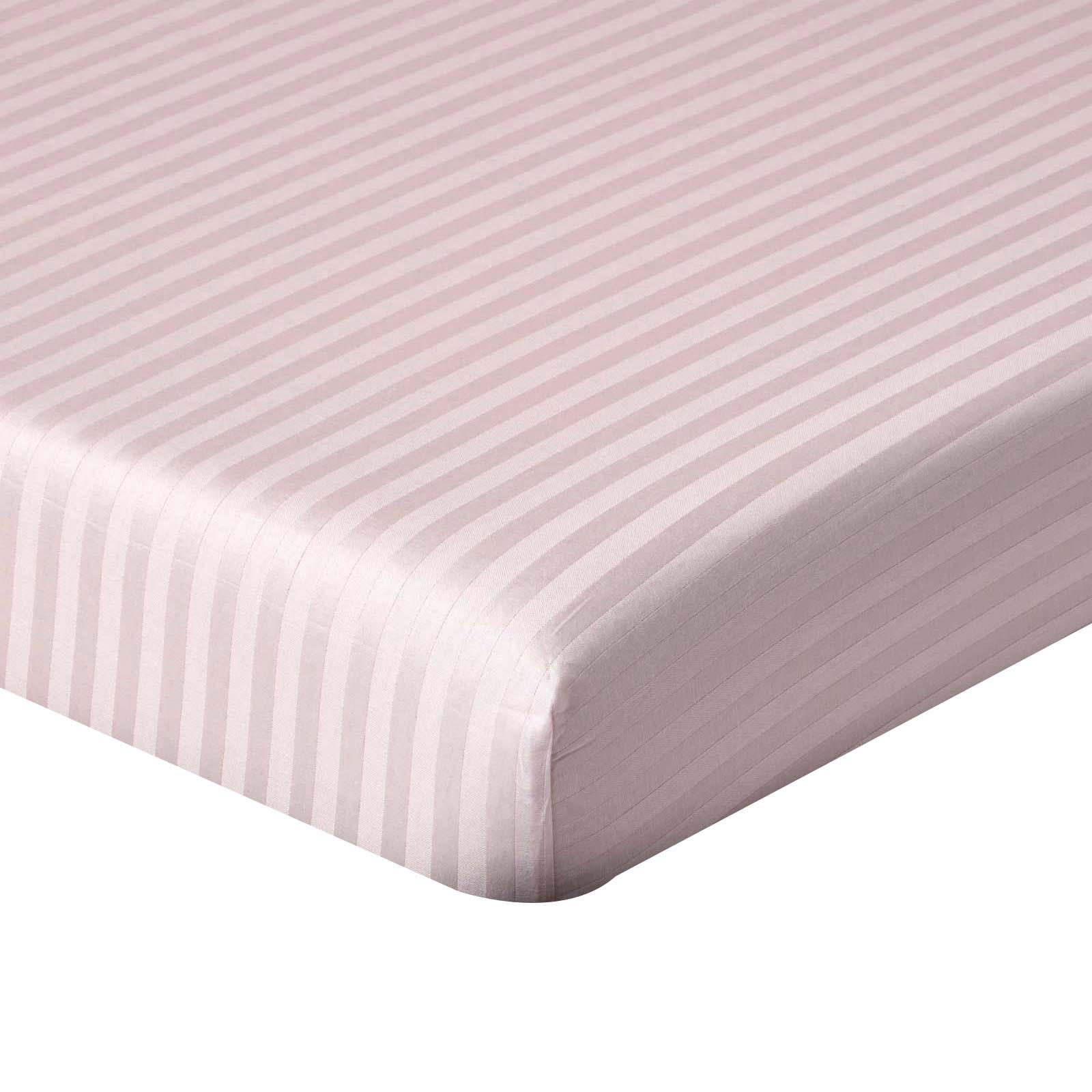 SPANNBETTLAKEN Damast gestreift, 100% Ägyptische Baumwolle - Flieder, Textil (180/200cm) - Homescapes
