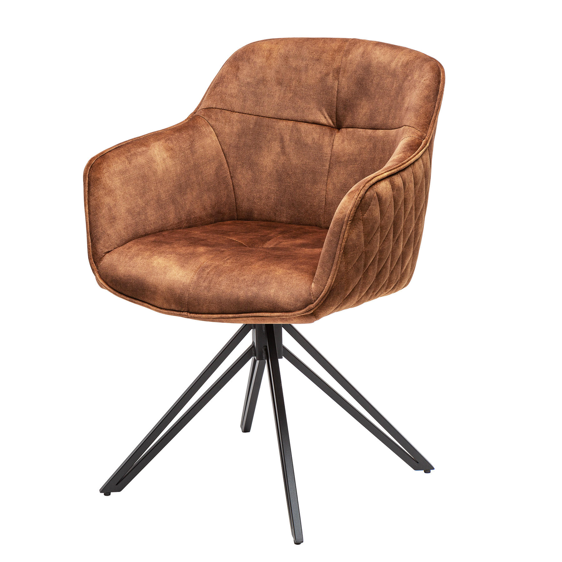 STUHL EUPHORIA Samt Rost Braun, Schwarz - Braun, Textil (58/82/60cm) - riess-ambiente