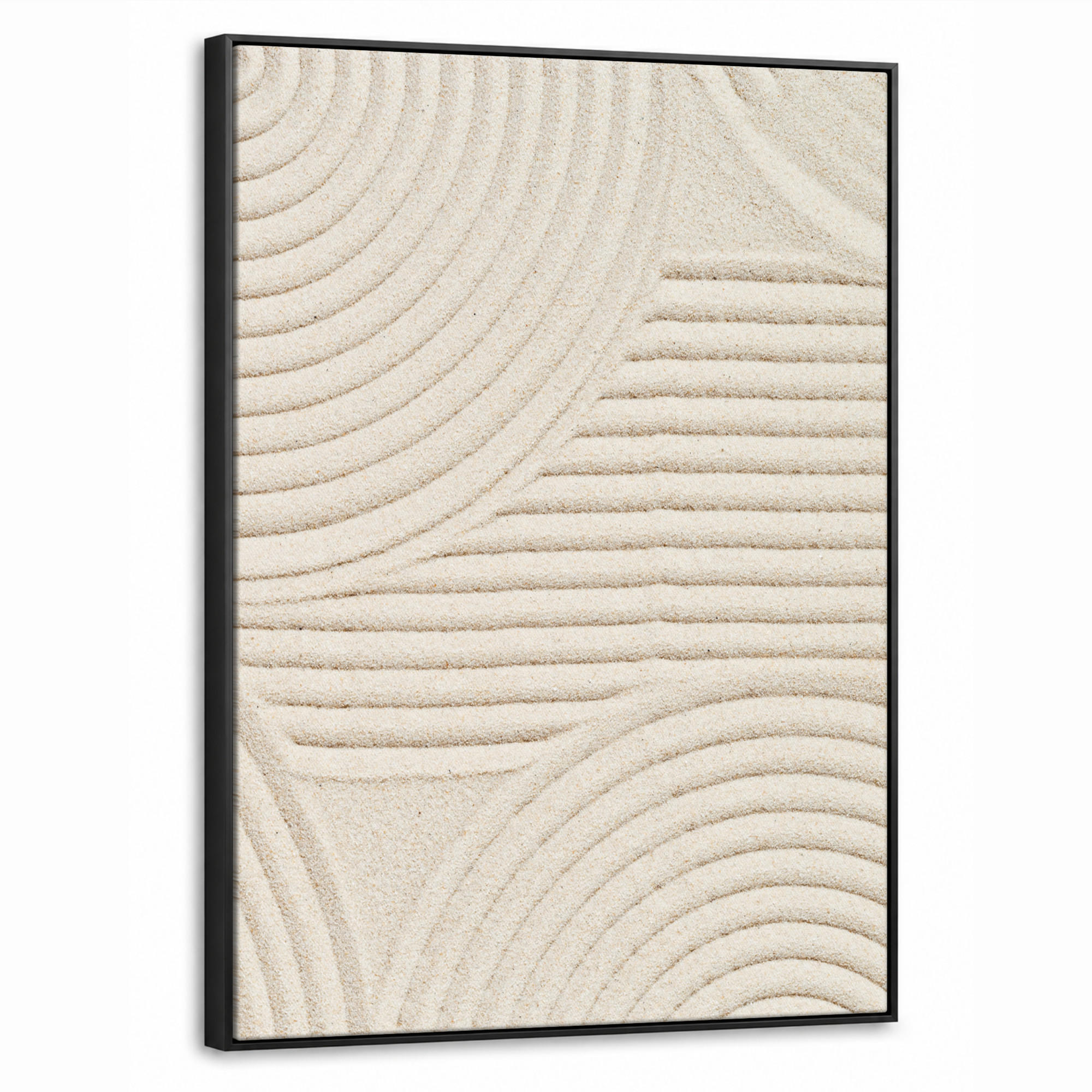 LEINWAND Bilder mit Rahmen - Muster - Abstrakt - Weiß - 50x70 - Beige, Textil (50/70cm) - MuchoWow