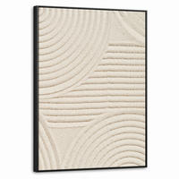 LEINWAND Bilder mit Rahmen - Muster - Abstrakt - Weiß - 60x80 - Beige, Textil (60/80cm) - MuchoWow