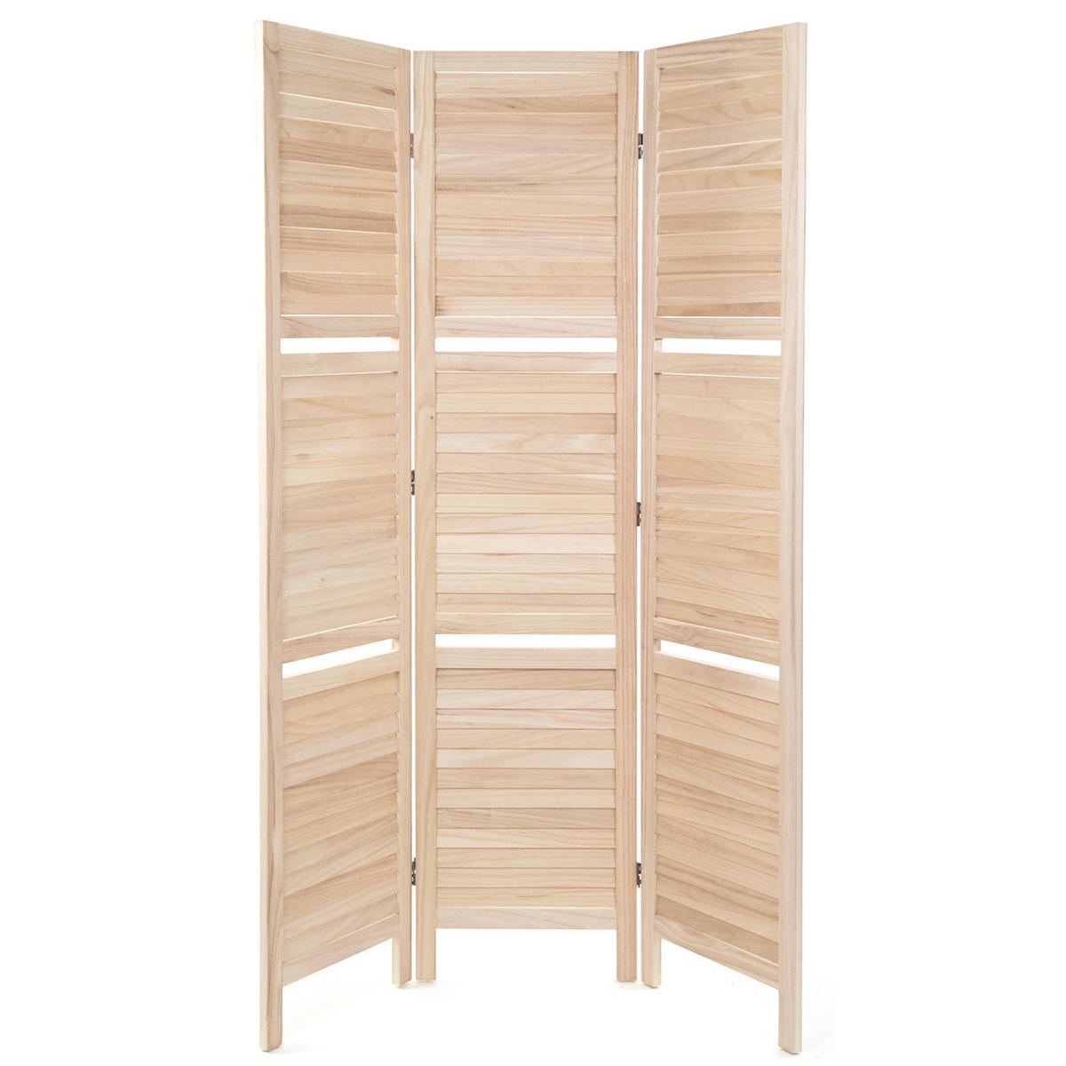 RAUMTEILER Cottage II 3-tlg. Holz, mit 2 Ablagen natur - Naturfarben, Holz (120/170/22cm) - DESIGN DELIGHTS
