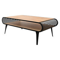 COUCHTISCH Aristo - Eichefarben/Schwarz, Holzwerkstoff/Metall (60/120/44cm) - MIRJAN24