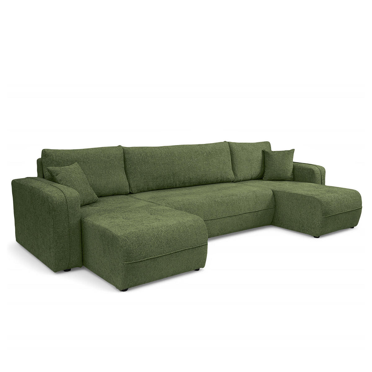 WOHNLANDSCHAFT - Wildeiche/Terracotta, Kunststoff/Textil (312/82/145cm) - home24