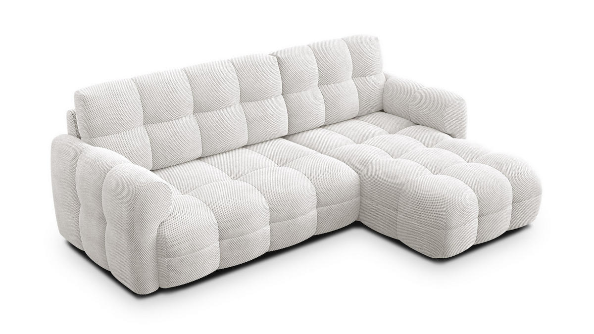 ECKSOFA MELLOW 3-Sitzer, creme - Creme/Schwarz, Holz/Textil (232/156cm) - Courtois Laville