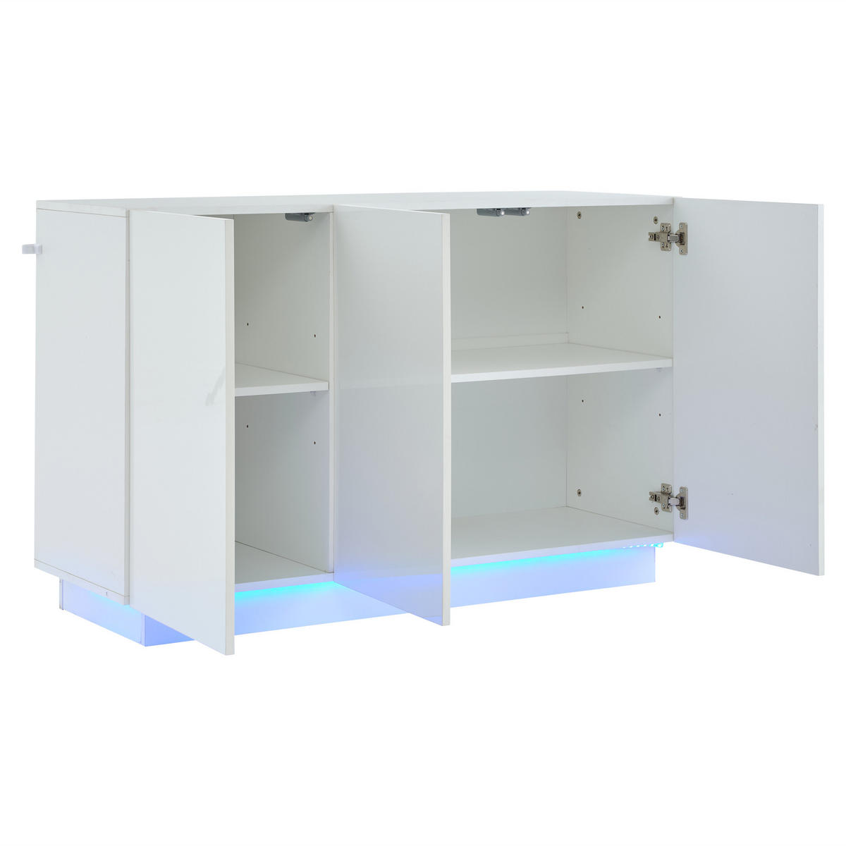 SIDEBOARD LED Weiß Hochglanz 120x40x75cm Stauraum Modern - Weiß, Holzwerkstoff (40/75/120cm) - FLIEKS