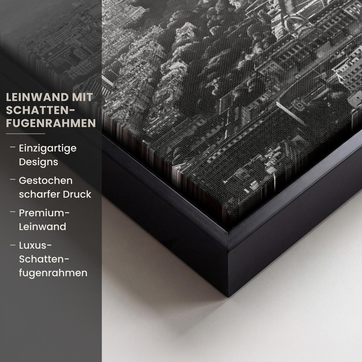 LEINWAND Bilder mit Rahmen - Paris - Skyline - Eiffelturm - Stadt - Wolken - 30x40 - Dunkelgrau, Textil (30/40cm) - MuchoWow
