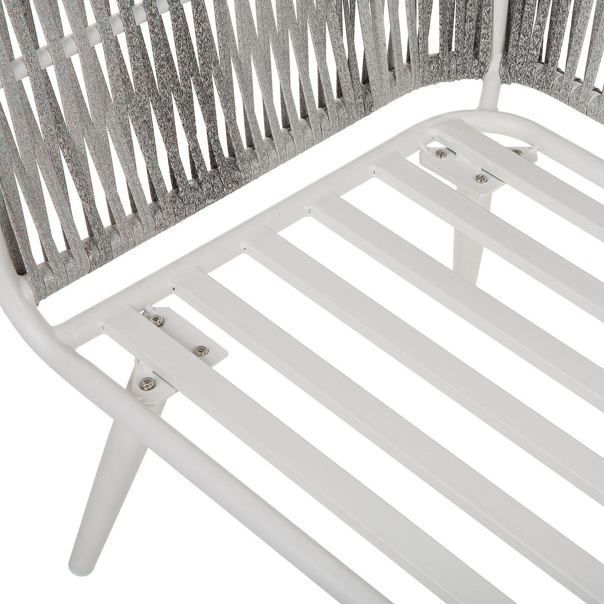 LOUNGE-SET 4-sitzer Rattan Weiß Ragusa - Weiß, Kunststoff - Beliani