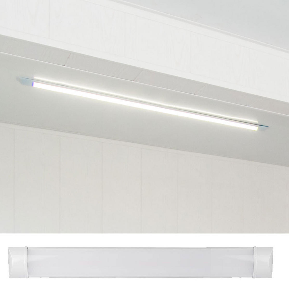 LED UNTERBAULEUCHTE Weiß 120 cm - Weiß, Kunststoff (120/7.41/2.44cm)