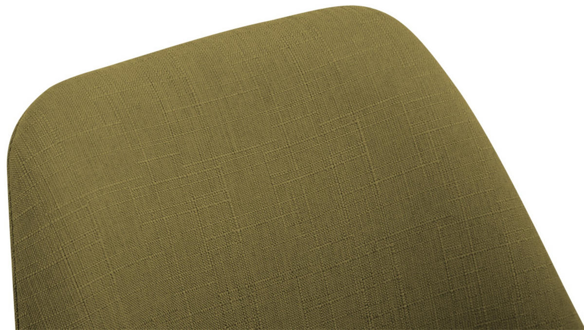 STUHL Stoff grün - Walnussfarben/Grün, Holz/Textil (48/84/55cm) - CLP