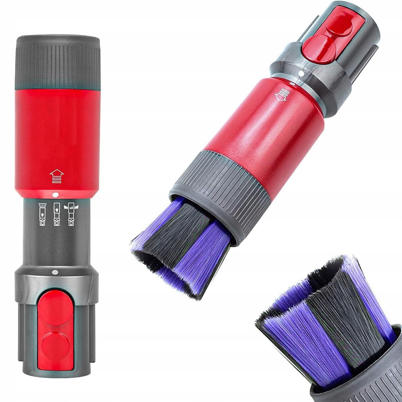 BÜRSTE V8/V10/V11/V12/V15 Staubbürste, antistatische PBT-Borsten 0,05 mm, abnehmbar, Softrolle - Multicolor, Kunststoff/Metall (10/10/10cm)
