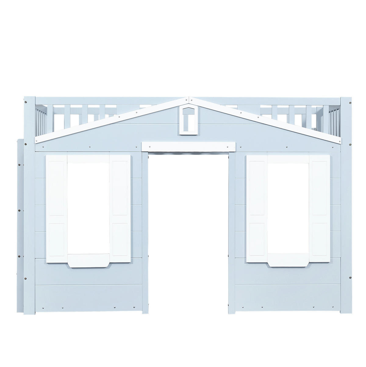 VYVÝŠENÁ posteľ 90/200 cm masívne drevo a MDF biela/modrá - modrá, kompozitné drevo (90/200cm) - BEAOK