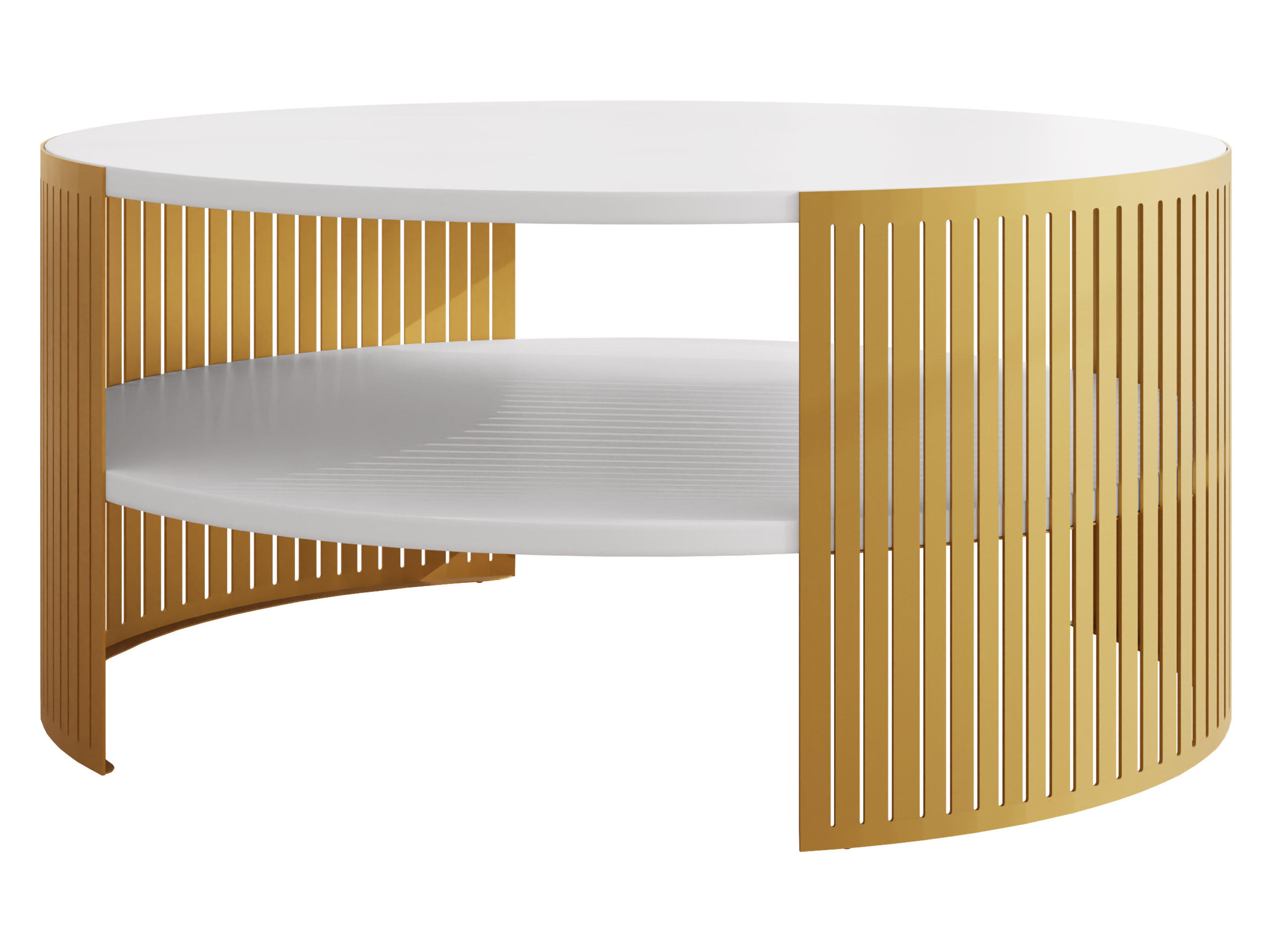 COUCHTISCH Fikoli Gold - Goldfarben/Weiß, Holzwerkstoff/Metall (75/75/40cm) - MIRJAN24