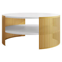 COUCHTISCH Fikoli Gold - Goldfarben/Weiß, Holzwerkstoff/Metall (75/75/40cm) - MIRJAN24