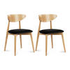 ESSZIMMERSTÜHLE RABI (2er-Set), schwarz / Eiche hell - Eichefarben/Schwarz, Holz/Buchenholz (47/79/45cm) - KONSIMO®