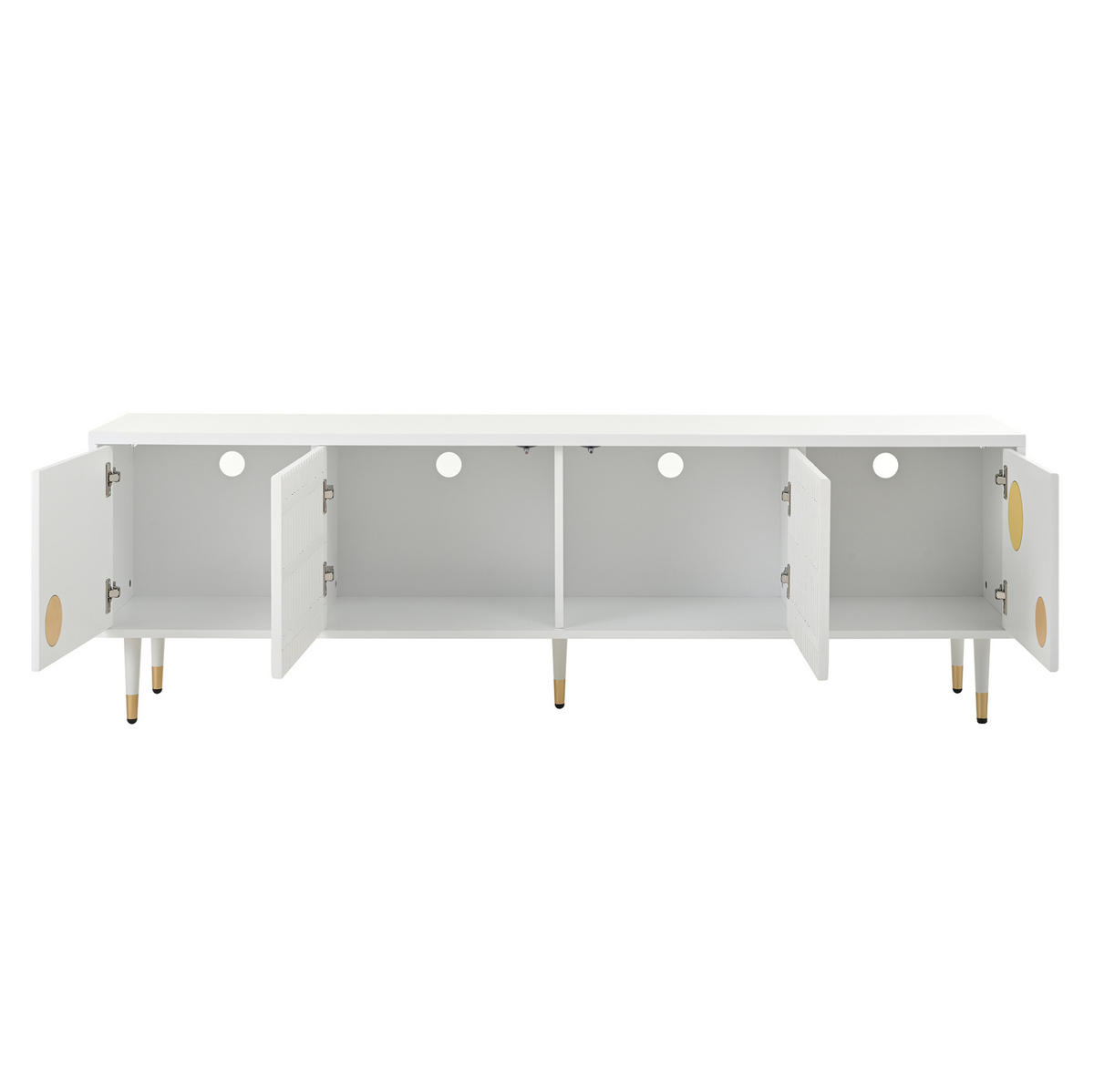 TV-LOWBOARD 170/36/54 cm mit 4 Türen und Kabeldurchlass in Weiß - Weiß, Holzwerkstoff (170/54/36cm) - BEAOK