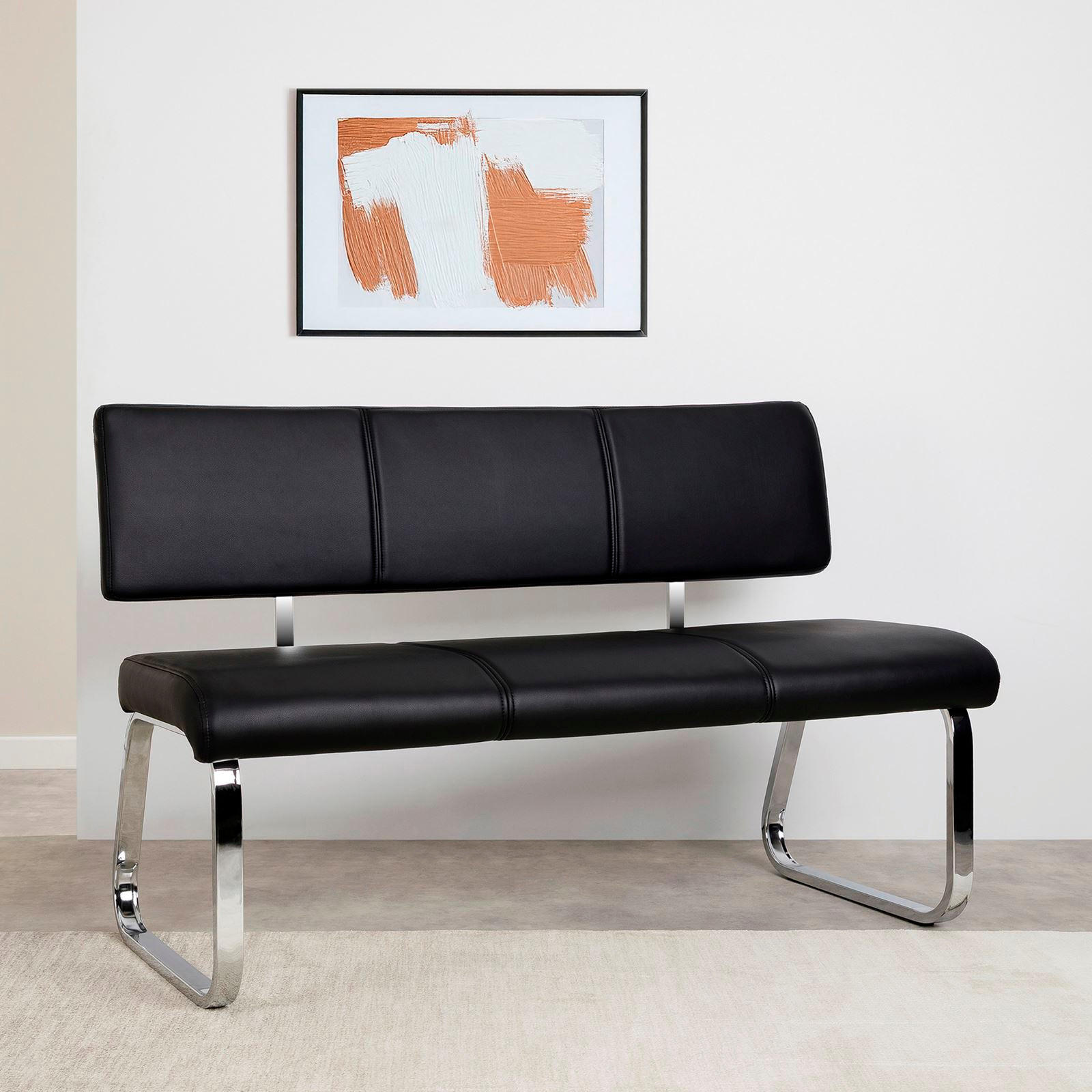 ESSZIMMERBANK VILAS - Schwarz, Textil (135/87/56cm) - IDIMEX