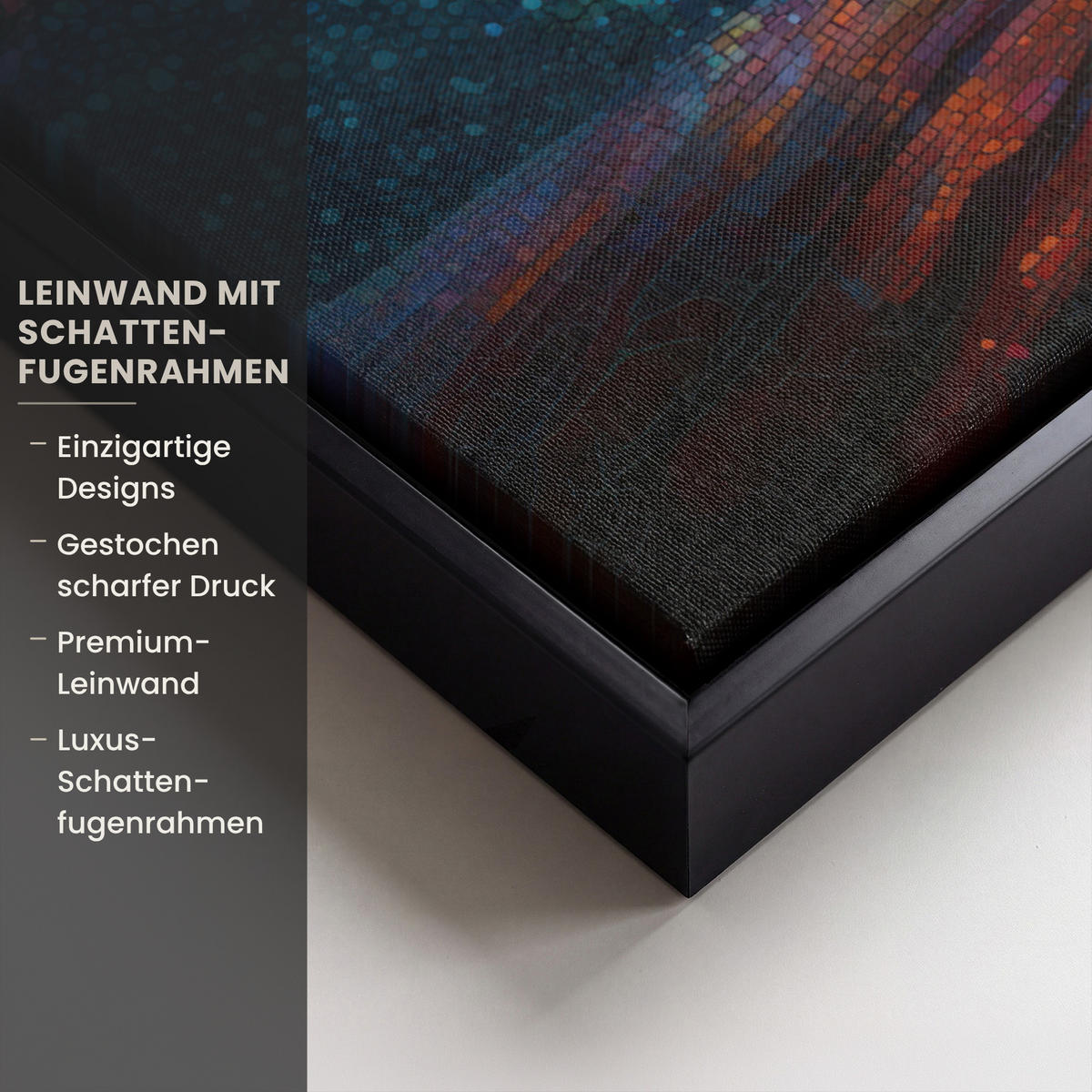 LEINWAND Bilder mit Rahmen - Mosaik - Bunt - Baum - Äste - 80x60 - Multicolor, Textil (80/60cm) - MuchoWow