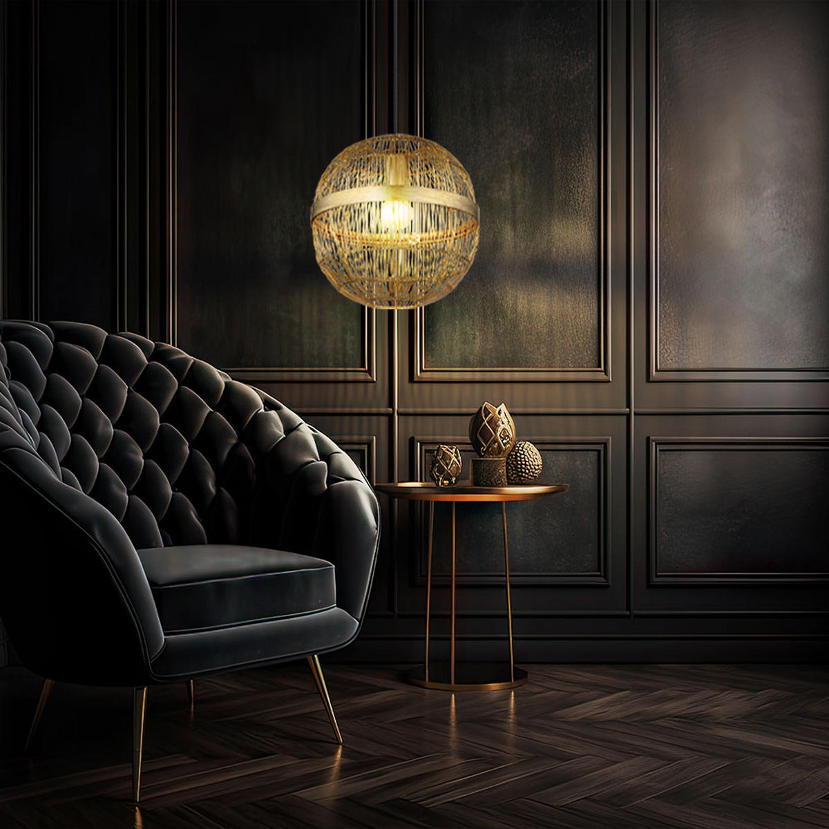 LED HÄNGELEUCHTE Metall Messing - Messingfarben, Metall (30/30/120cm) - Globo Lighting