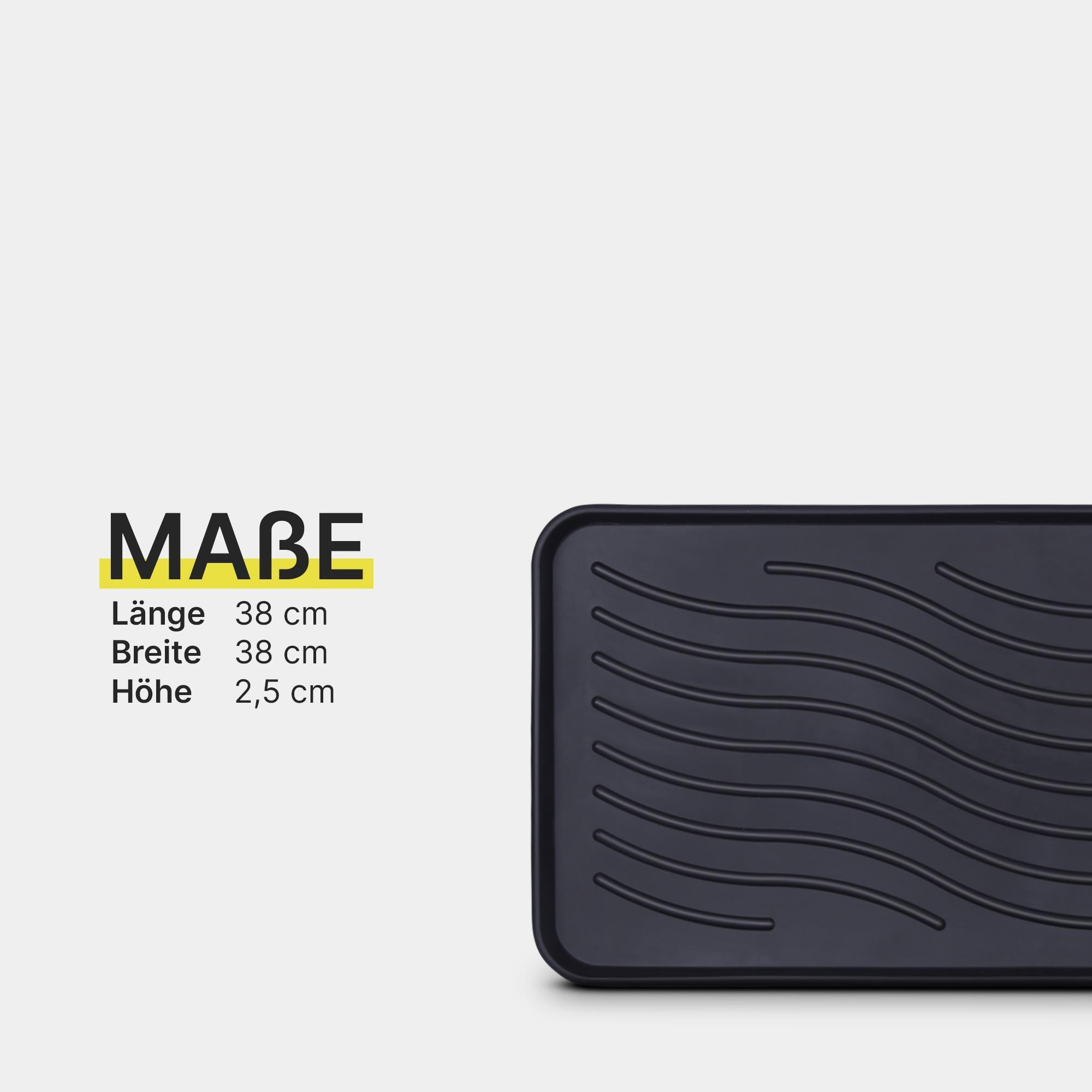 SCHUHABTROPFSCHALE ( 2er Pack ) Schuhwanne mit hohem Rand ( 38 x 38 x 2,5cm ) - Wasserdicht Abtropfunterlage und Schuhmatte Schuhe - Schwarz, Kunststoff (38/38cm) - Bestlivings